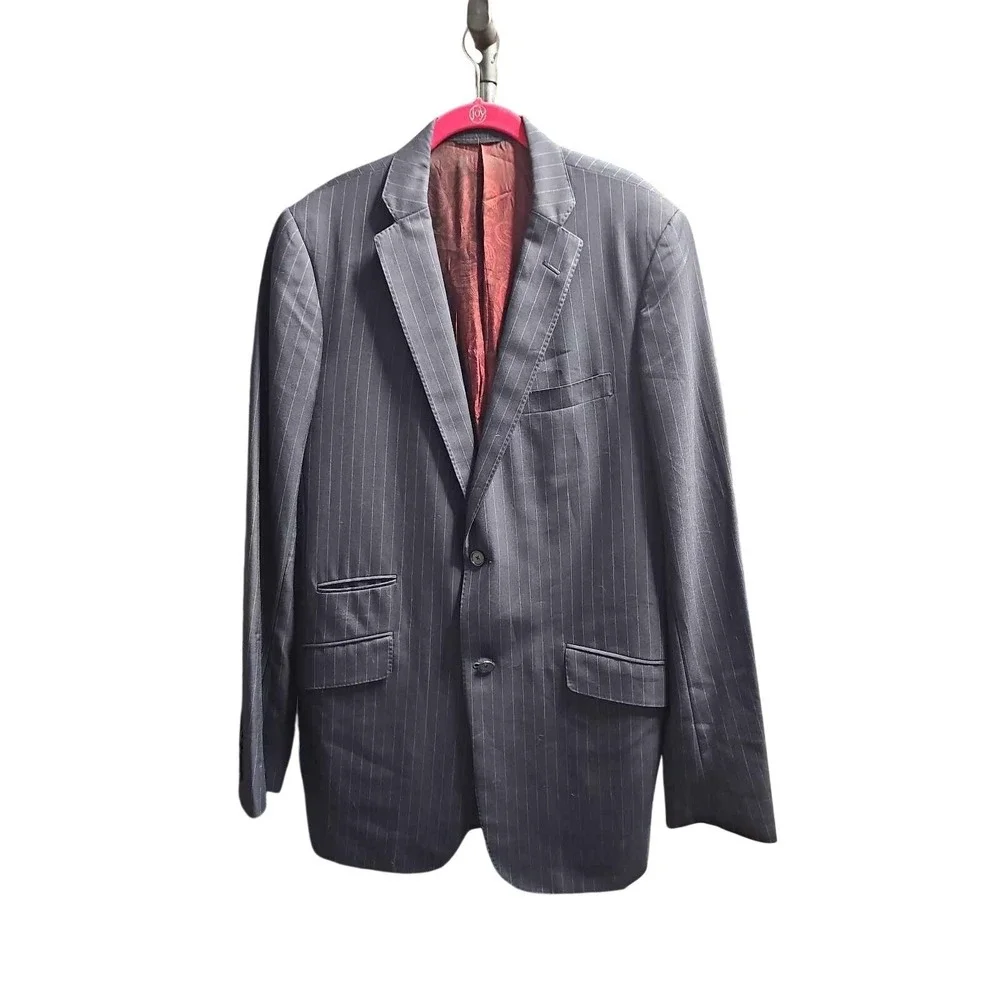 Men's‎ Pinstripe Two-Button Suit Jacket Sport Coat Blazer